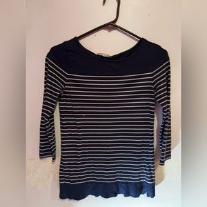 Blue and white striped top